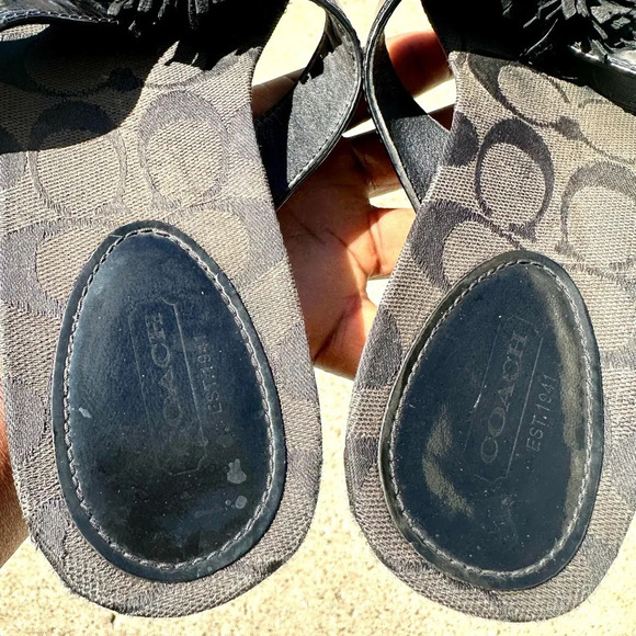Coach Suki‎ flip flops size 8.5 black - Picture 7 of 11